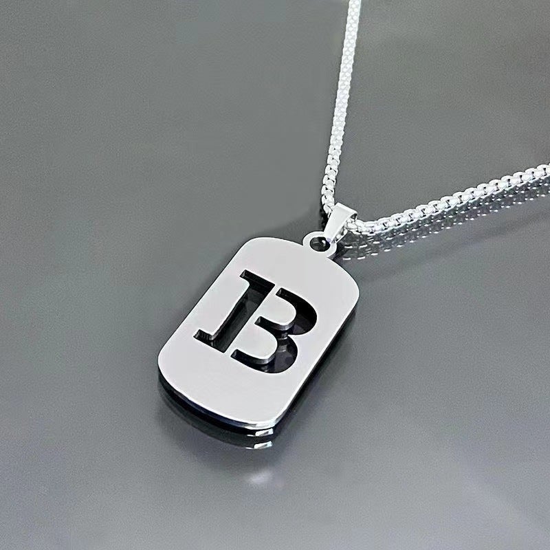 26-Letter English Alphabet Necklace Titanium Steel Necklace Male And Female Student Couple Clothing Accessories Niche Design Simple And Versatile - Image 3